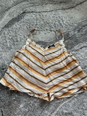 Dry Goods Yellow & White Striped V-Neck Spaghetti Strap Camisole